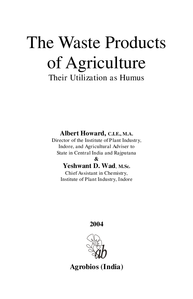 The Waste Products of Agriculture: Their Utilization as Humus - Page 2