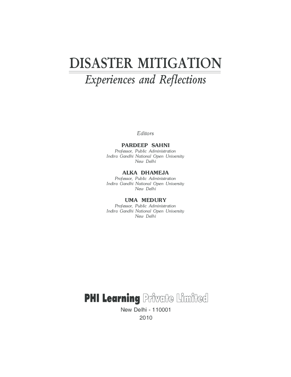 Disaster Mitigation : Experiences And Reflections - Page 2