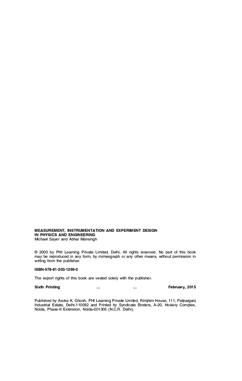 Measurement, Instrumentation And Experiment Design In Physics And Engineering - Page 3