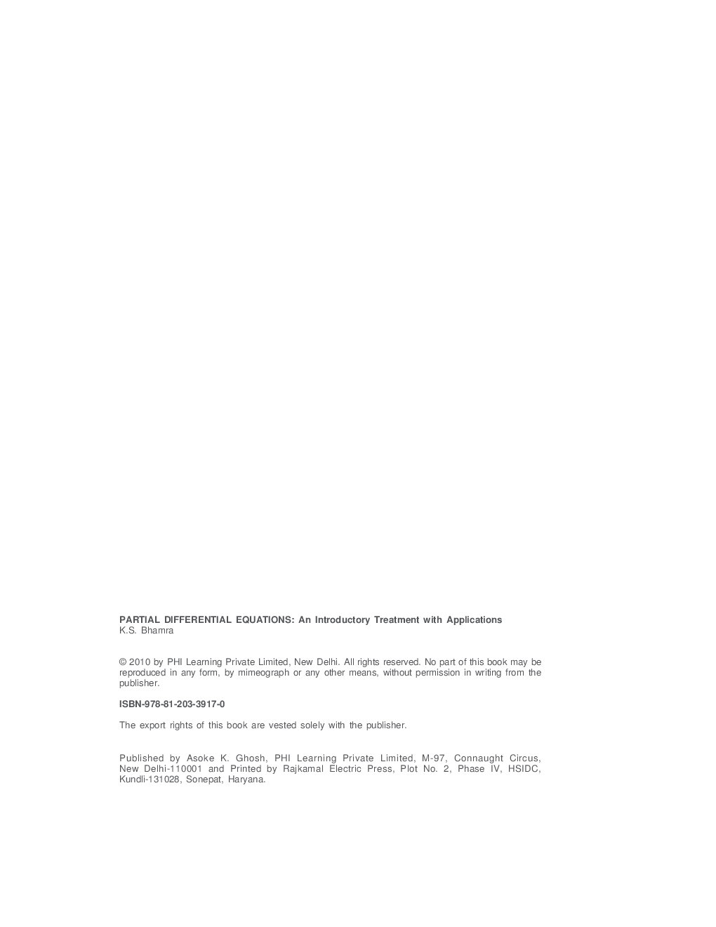 Partial Differential Equations : An Introductory Treatment With Applications - Page 3