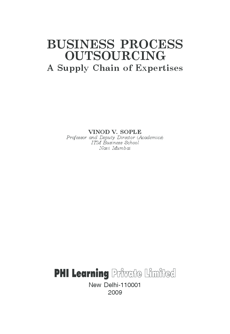 Business Process Outsourcing : A Supply Chain Of Expertises - Page 4