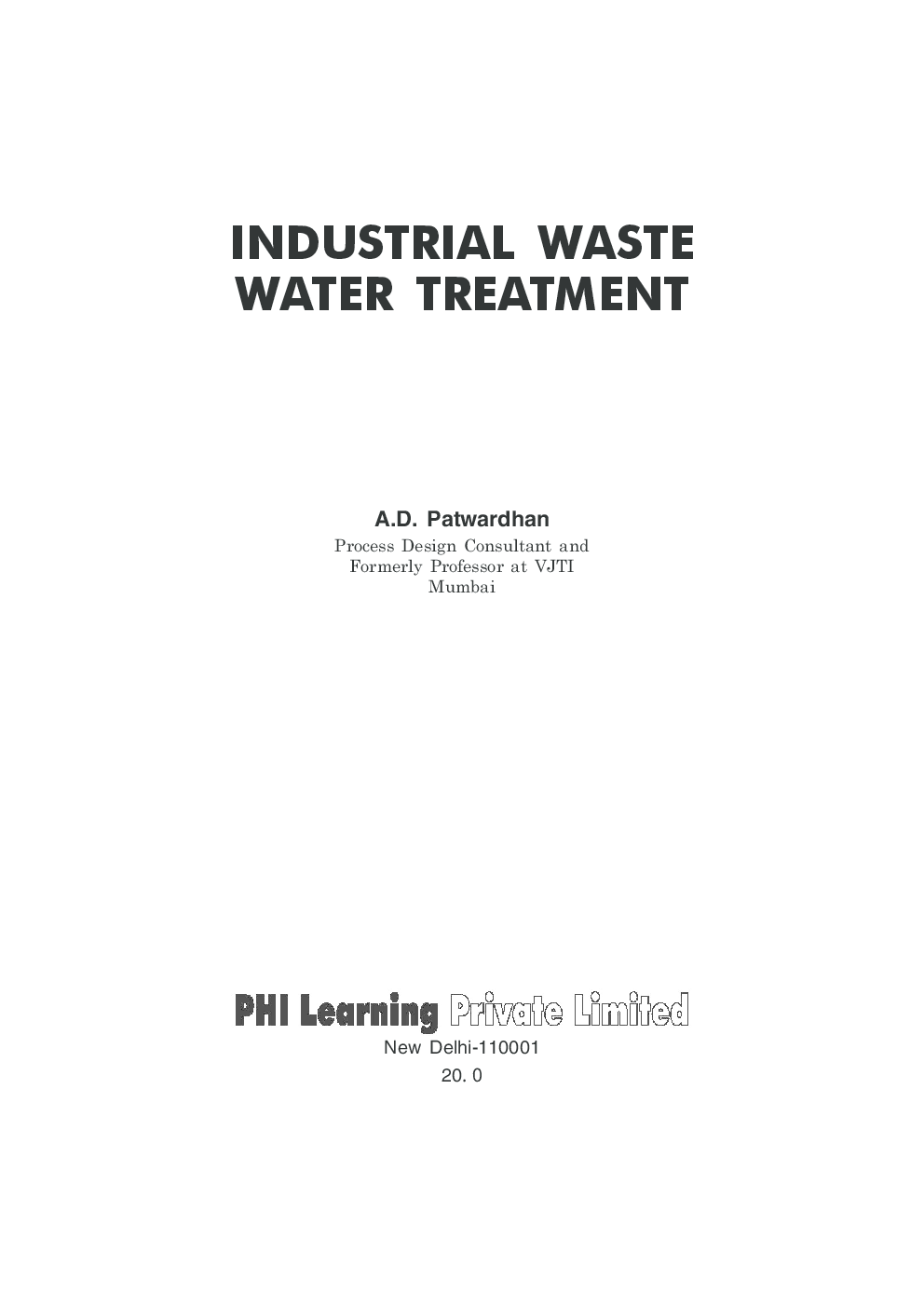 Download Industrial Waste Water Treatment PDF Online 2022 by A.D