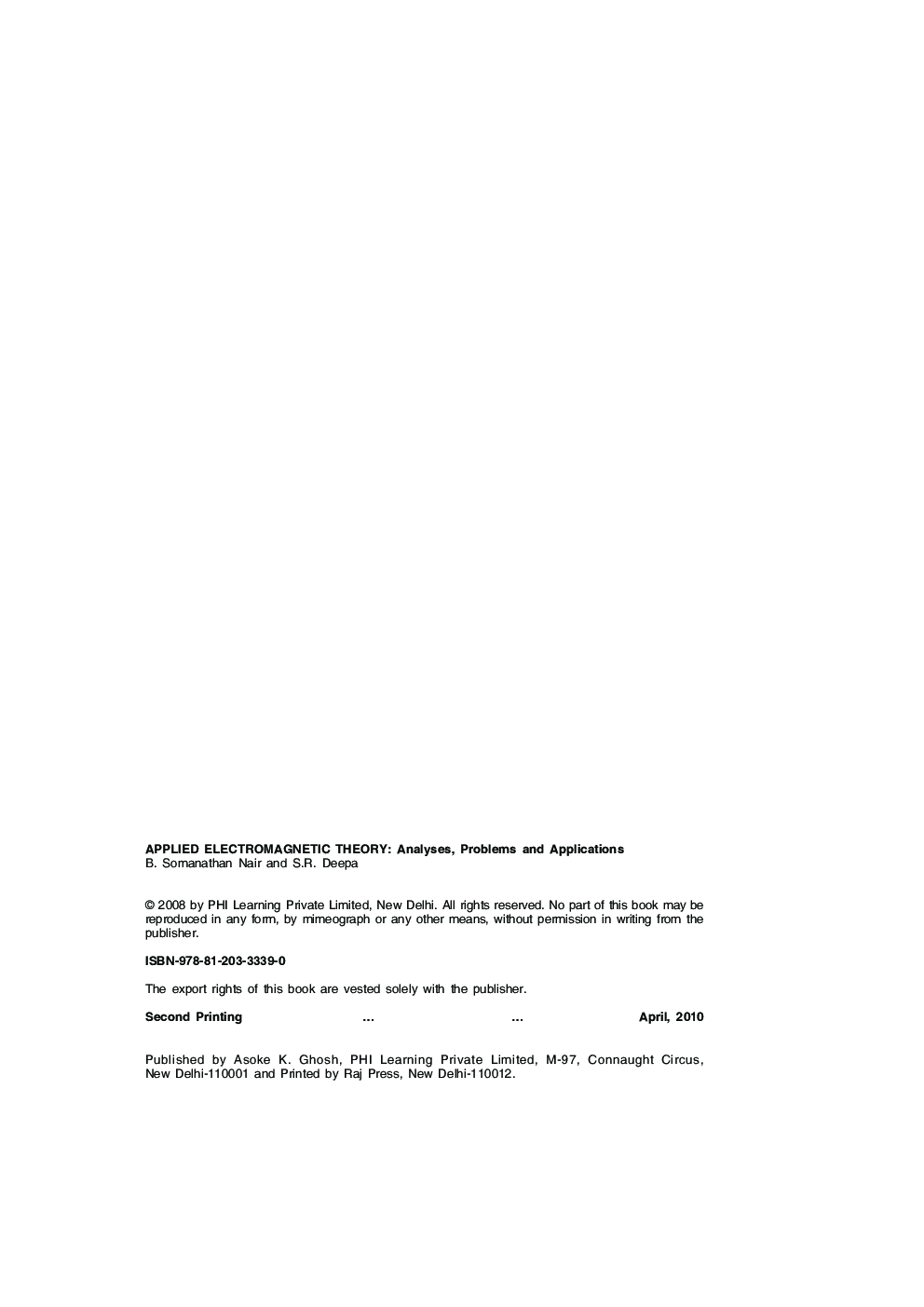 Applied Electromagnetic Theory : Analyses,Problems And Applications - Page 4