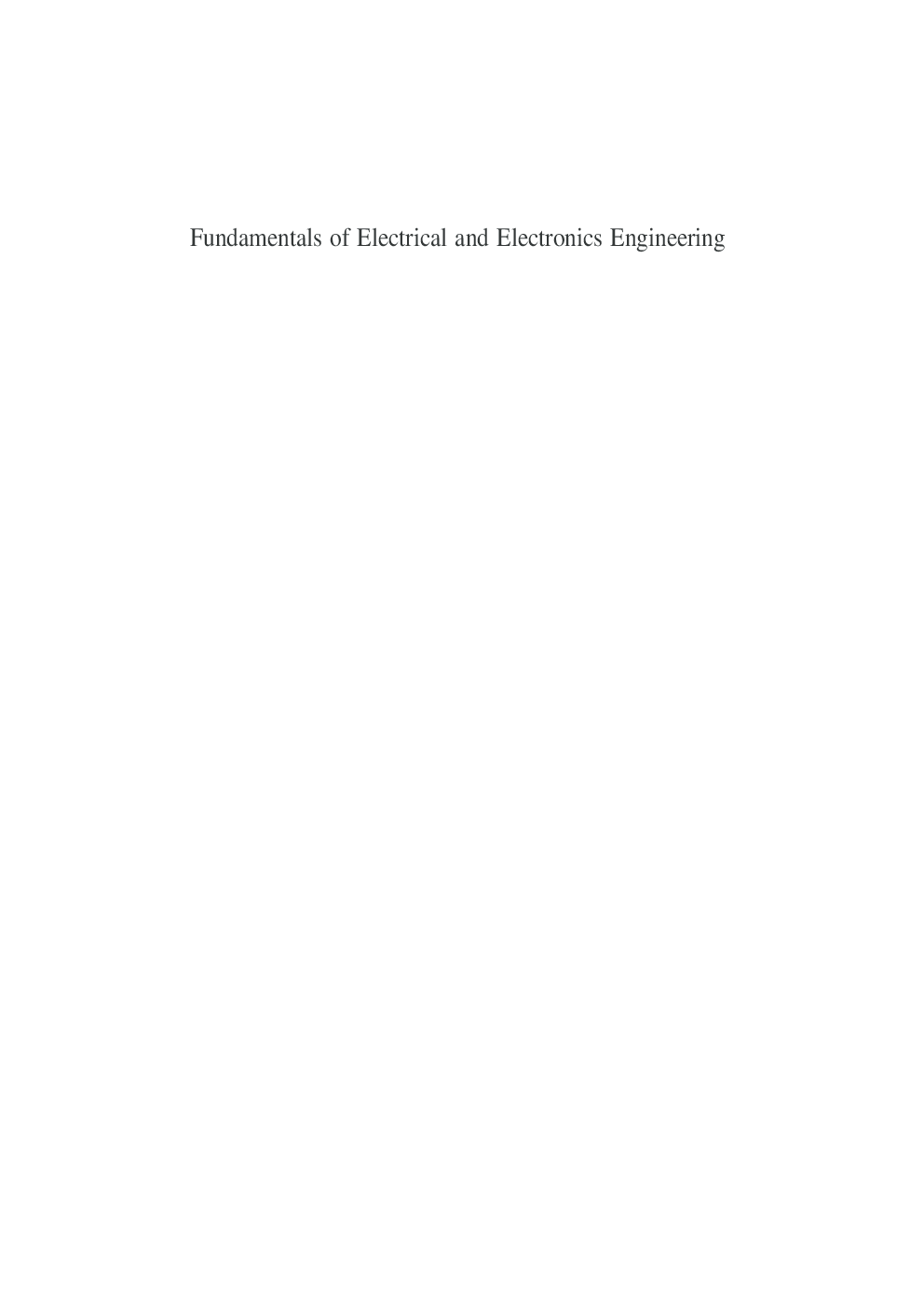 Fundamentals Of Electrical And Electronics Engineering - Page 2