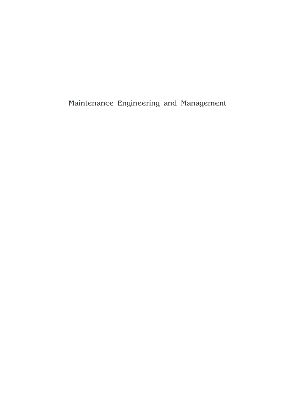 Maintenance Engineering And Management - Page 2