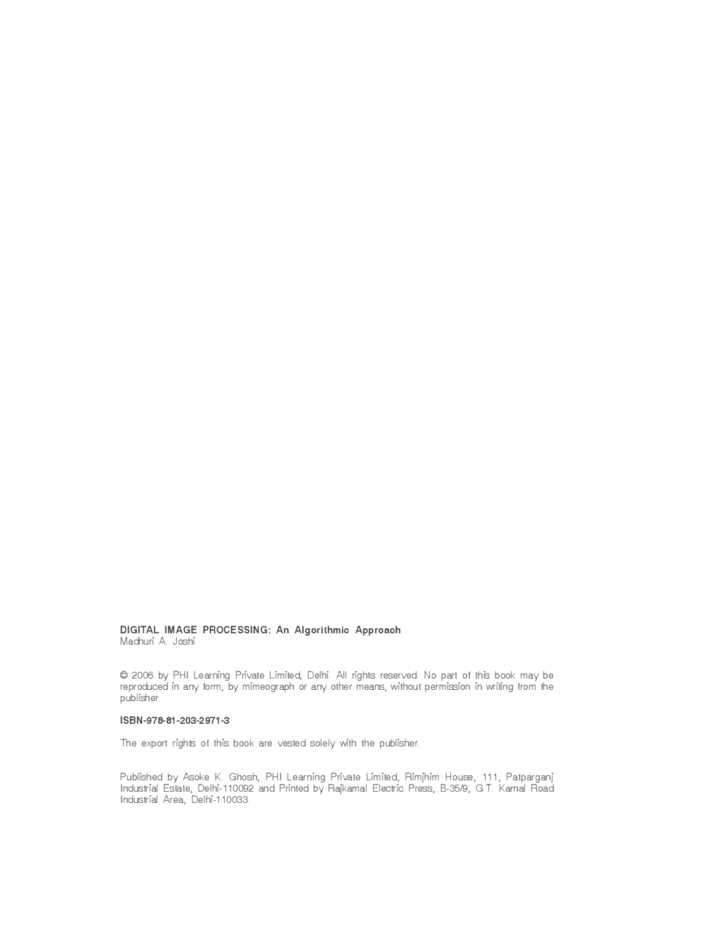 Digital Image Processing : An Algorithmic Approach - Page 5