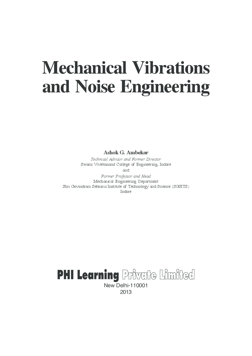 Mechanical Vibrations And Noise Engineering - Page 2