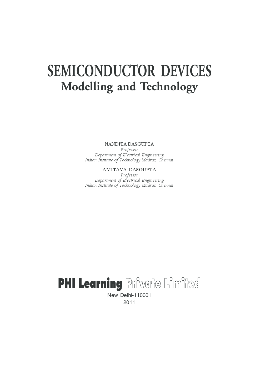 Semiconductor Devices: Modelling And Technology - Page 2