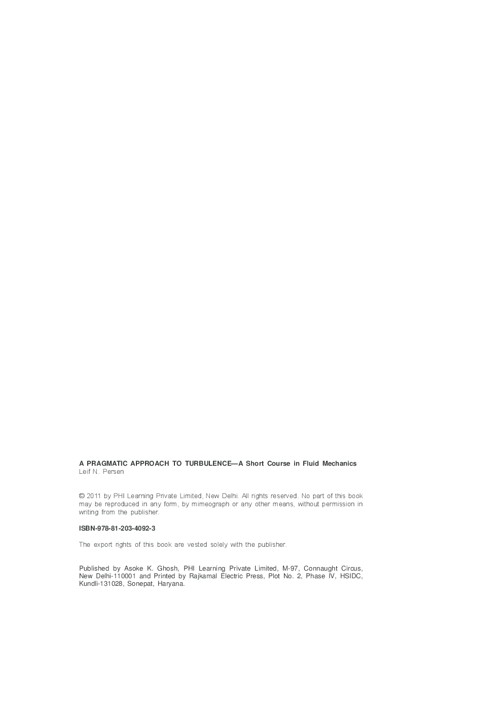 A Pragmatic Approach To Turbulence : A Short Course In Fluid Mechanics - Page 3