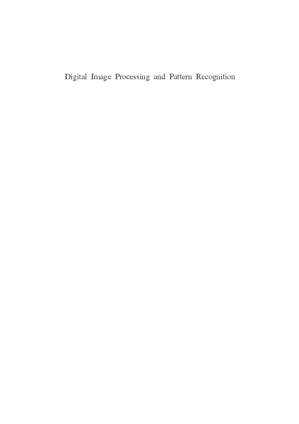 Digital Image Processing And Pattern Recognition - Page 2