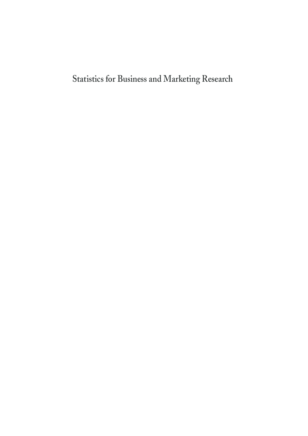 Statistics For Business And Marketing Research - Page 2