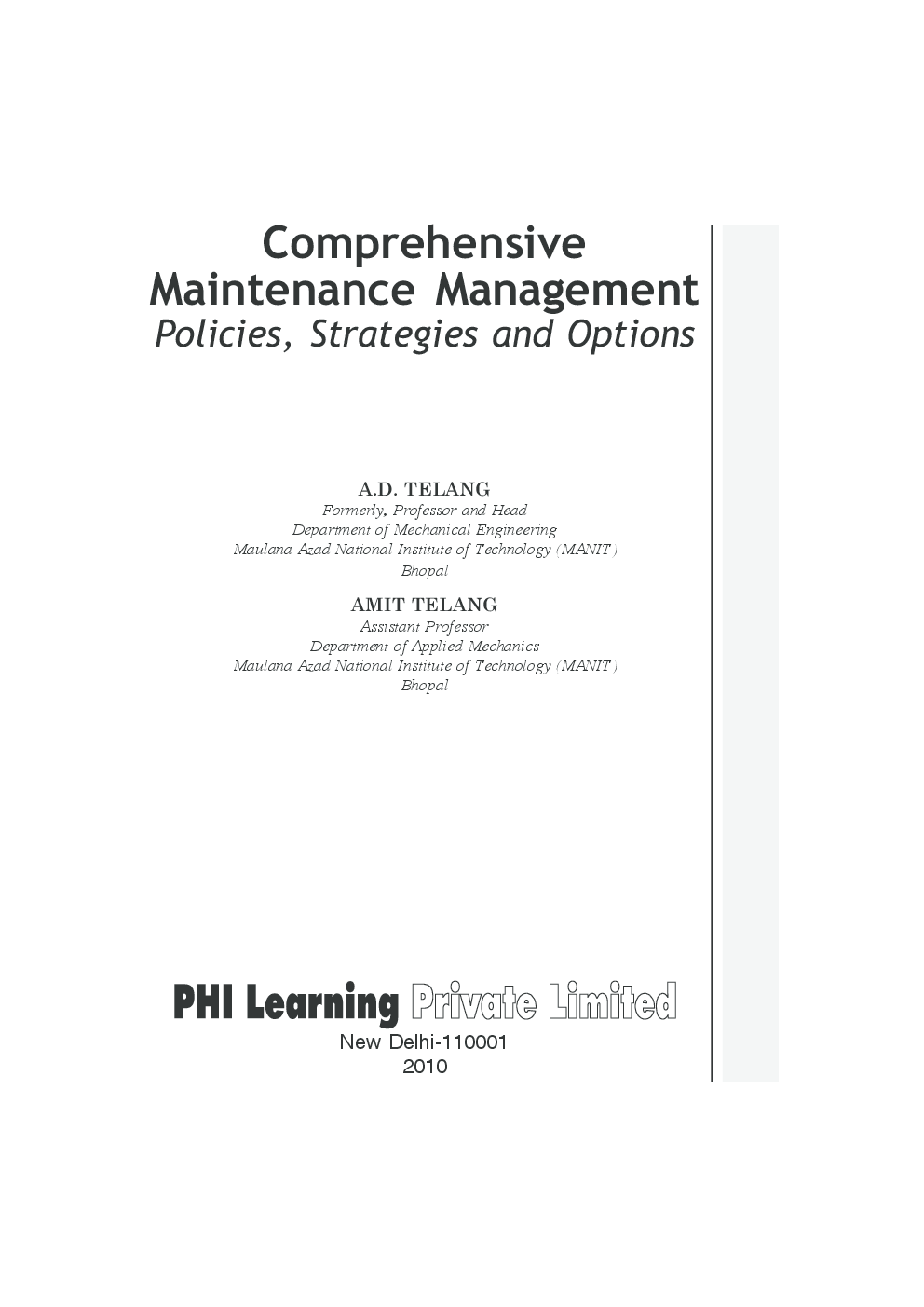 Comprehensive Maintenance Management : Policies,Strategies And Options - Page 2