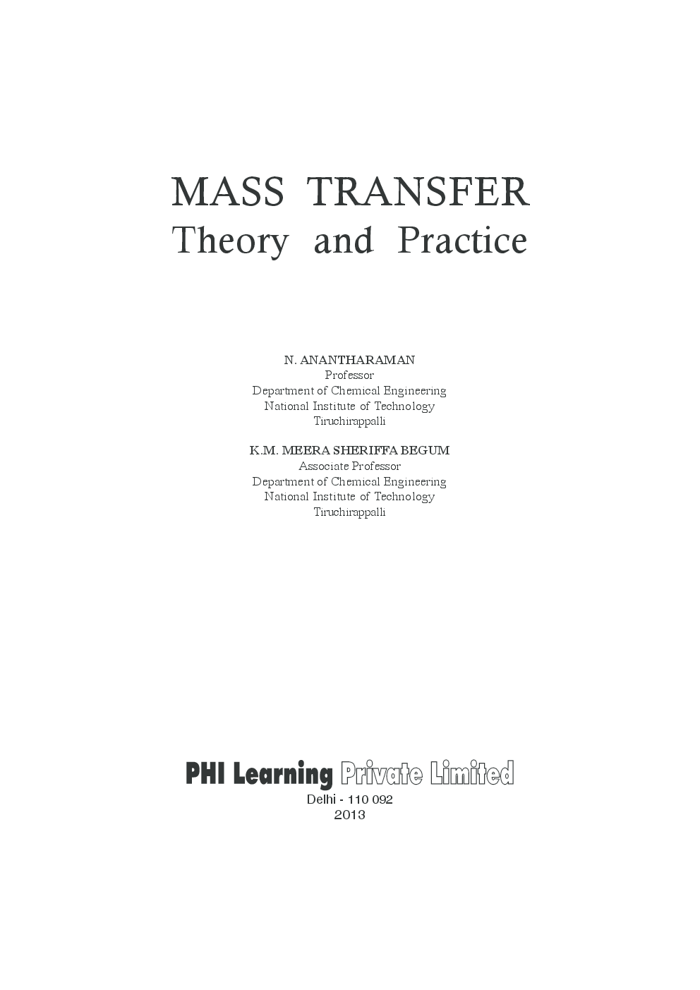 Mass Transfer : Theory And Practice - Page 2