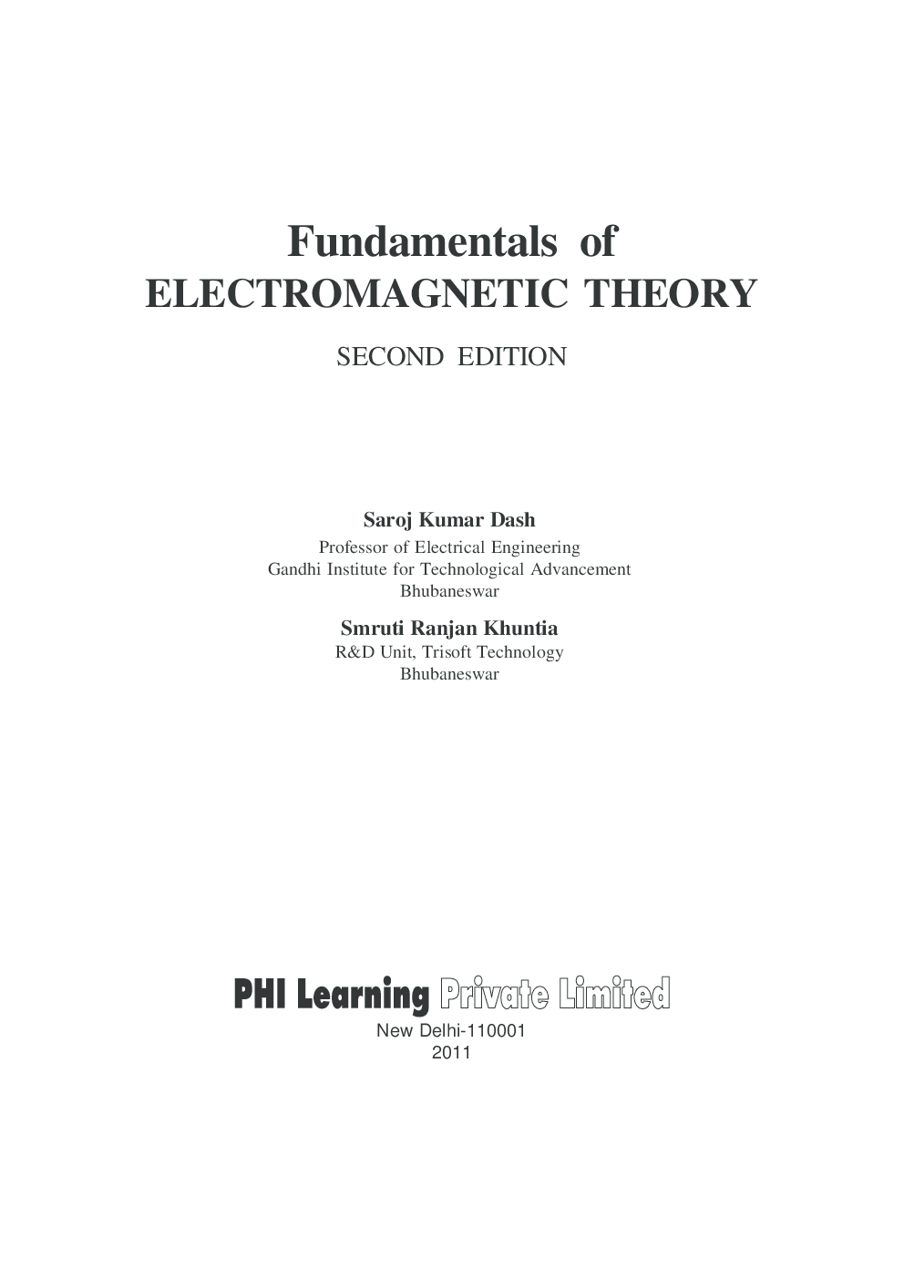 Fundamentals Of Electromagnetic Theory - Page 2