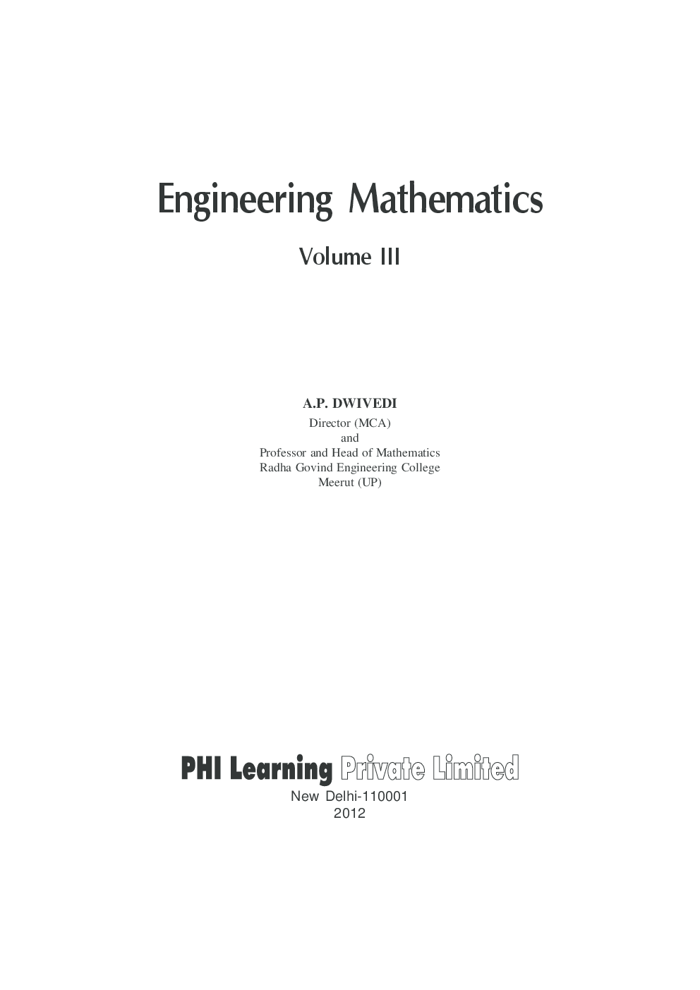 Engineering Mathematics : Volume 3 - Page 2