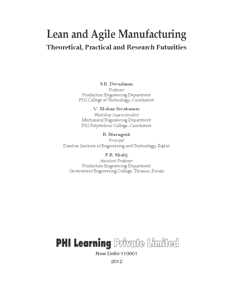 Lean And Agile Manufacturing: Theoretical,Practical And Research Futurities - Page 2