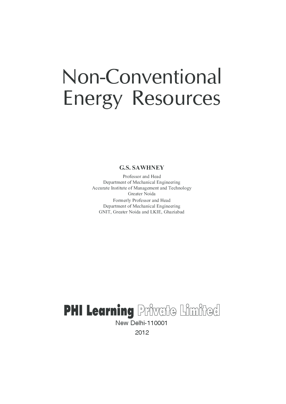 Non-Conventional Resources Of Energy - Page 2