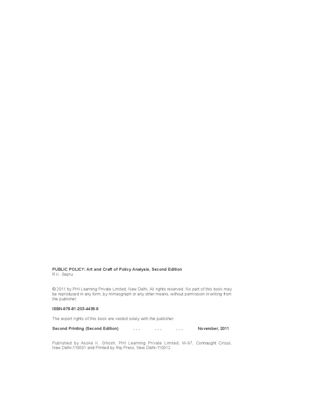 Public Policy : Art And Craft Of Policy Analysis - Page 3