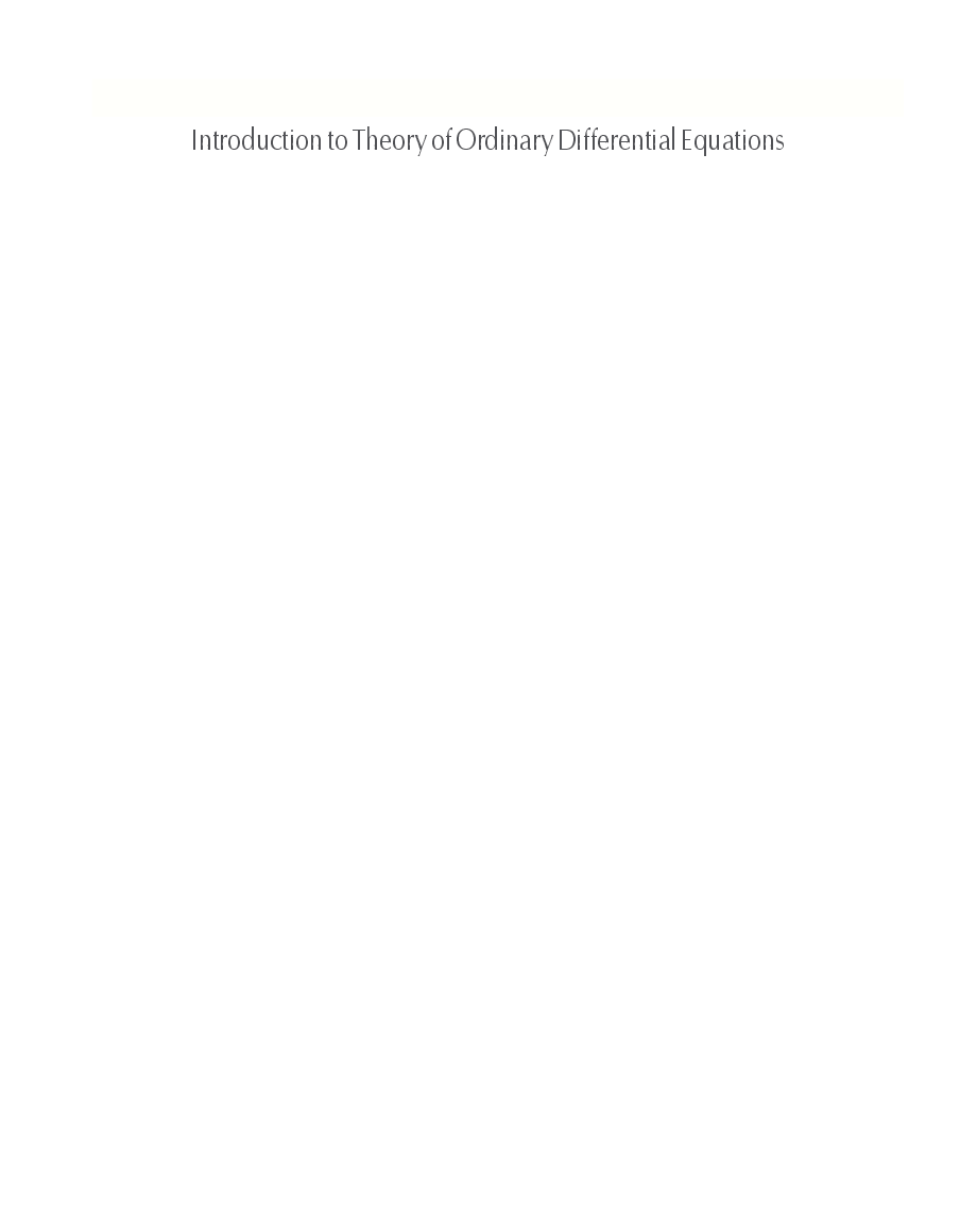 Introduction To Theory Of Ordinary Differential Equations - Page 2