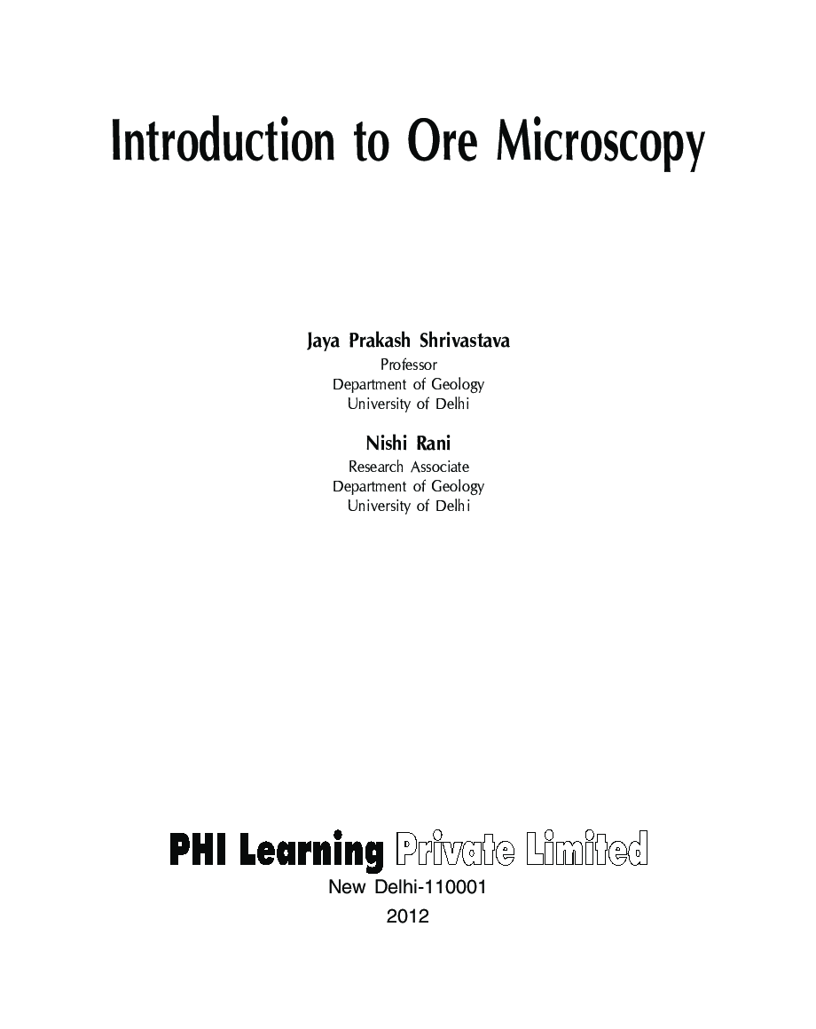 Introduction To Ore Microscopy - Page 4