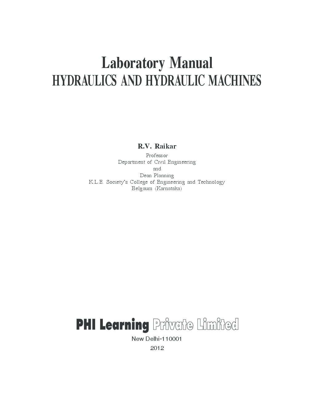 Laboratory Manual Hydraulics And Hydraulic Machines - Page 4