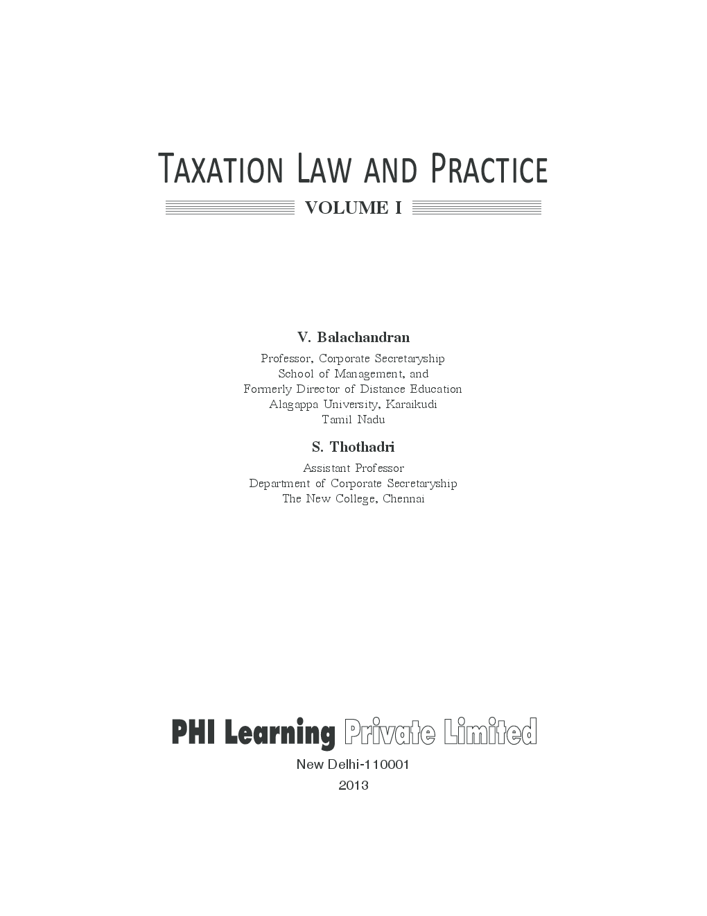 Taxation Law And Practice Volume I - Page 2