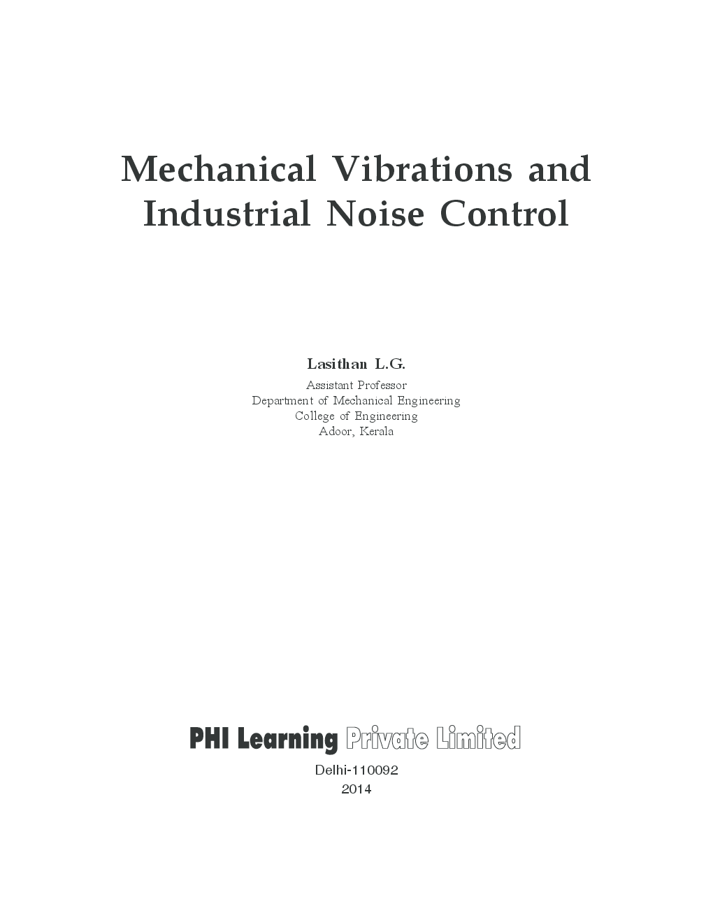 Mechanical Vibrations And Industrial Noise Control - Page 2