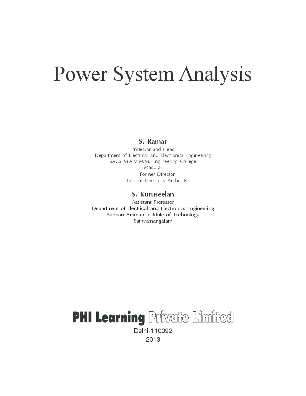 Power System Analysis - Page 4