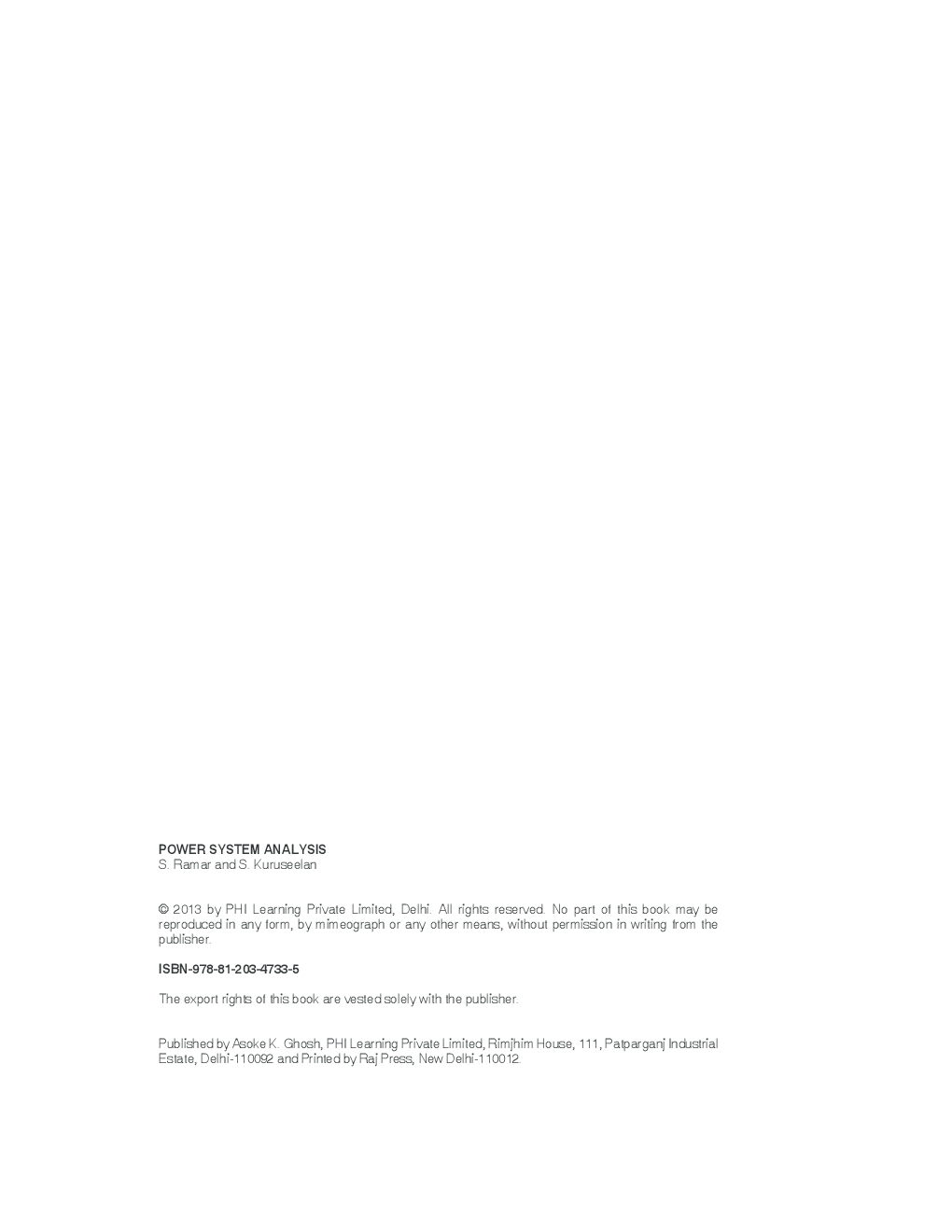 Power System Analysis - Page 5
