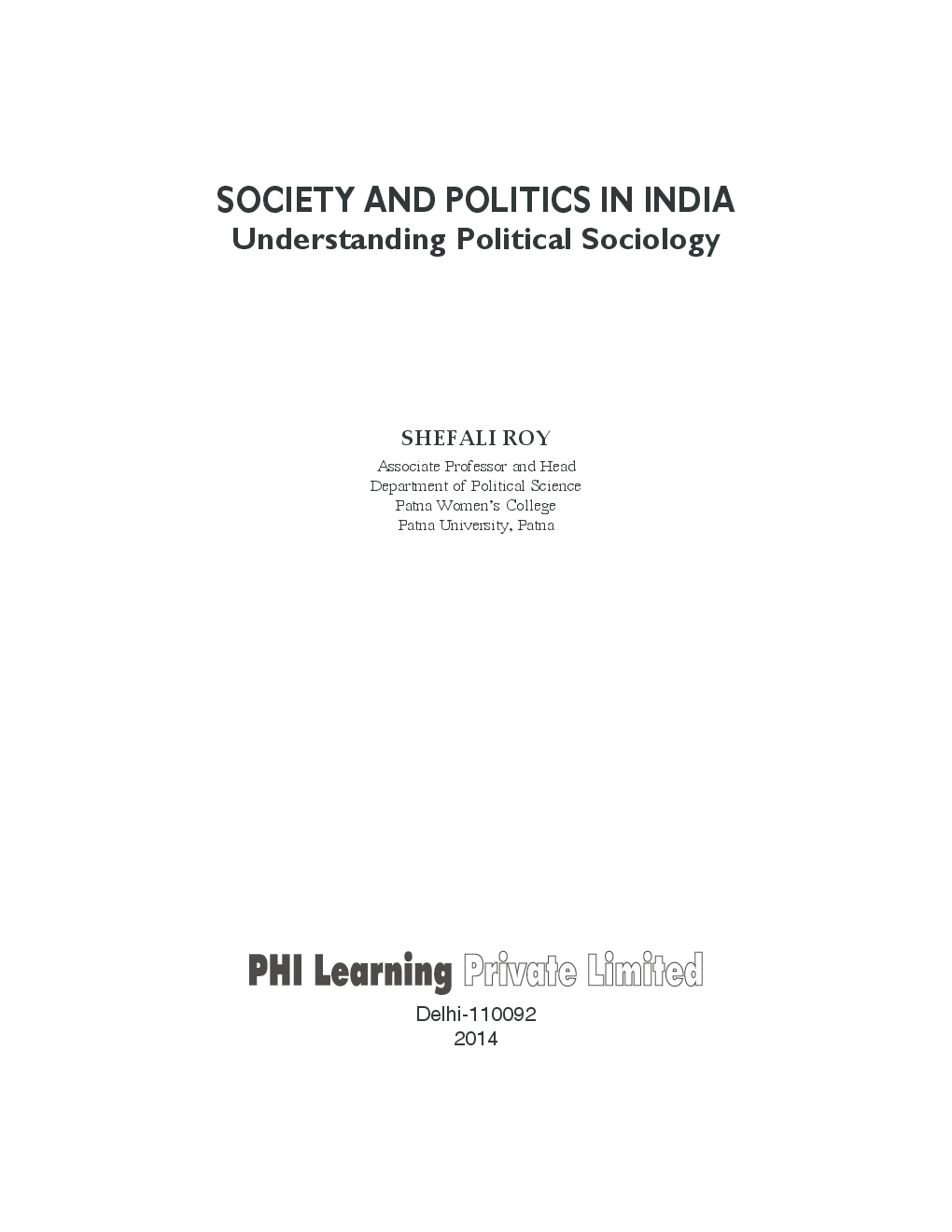 Society And Politics In India Understanding Political Sociology - Page 2