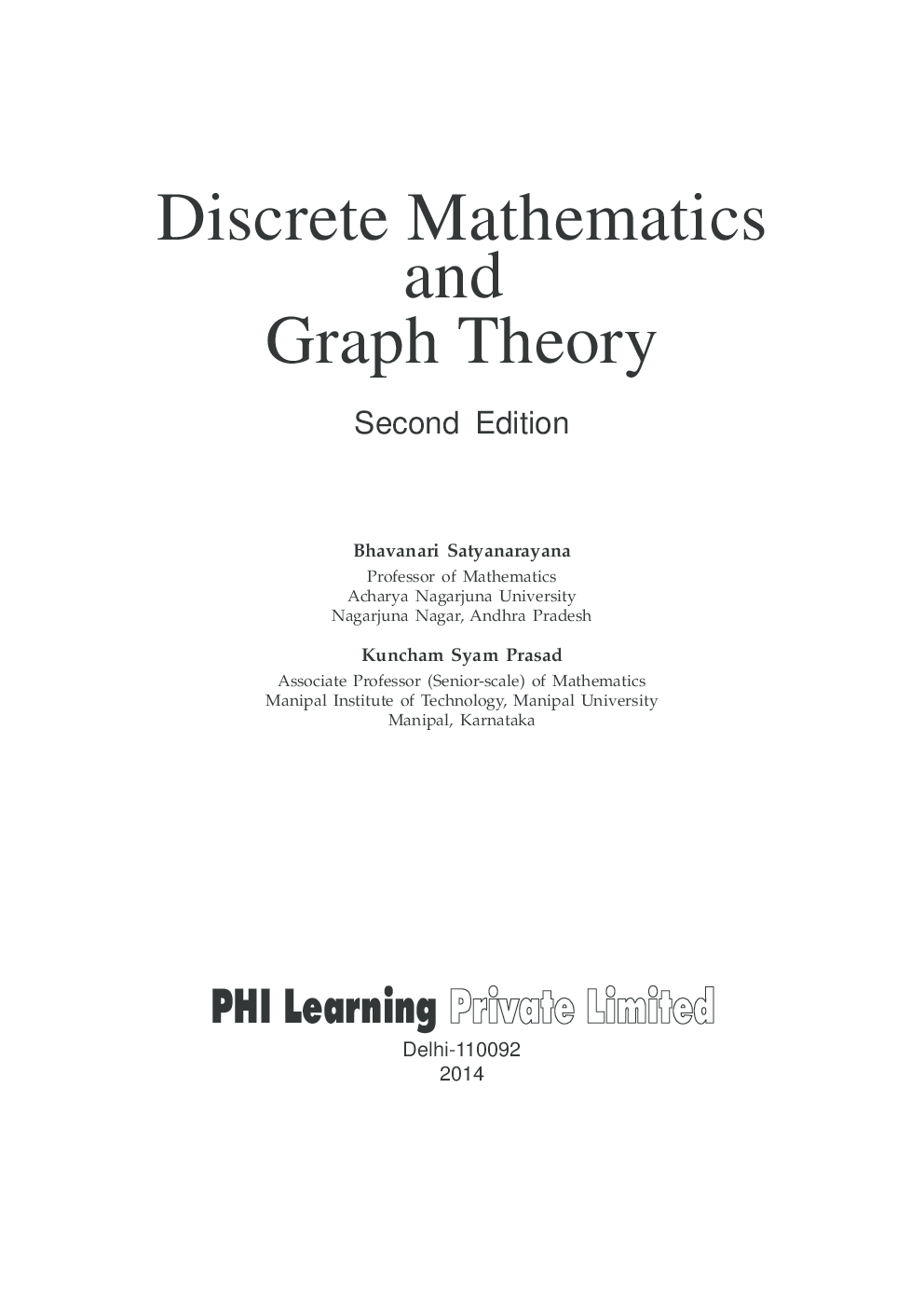 Download Discrete Mathematics And Graph Theory PDF Online 2020.