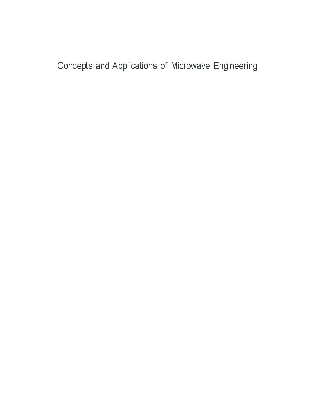 Concepts And Applications Of Microwave Engineering - Page 2