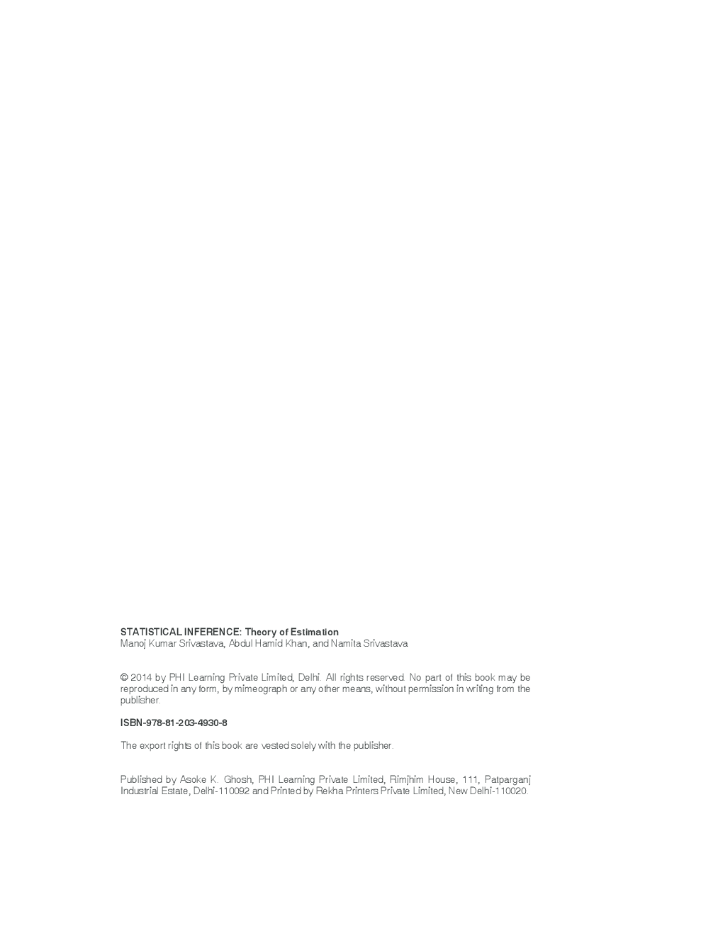 Statistical Inference: Theory Of Estimation - Page 3