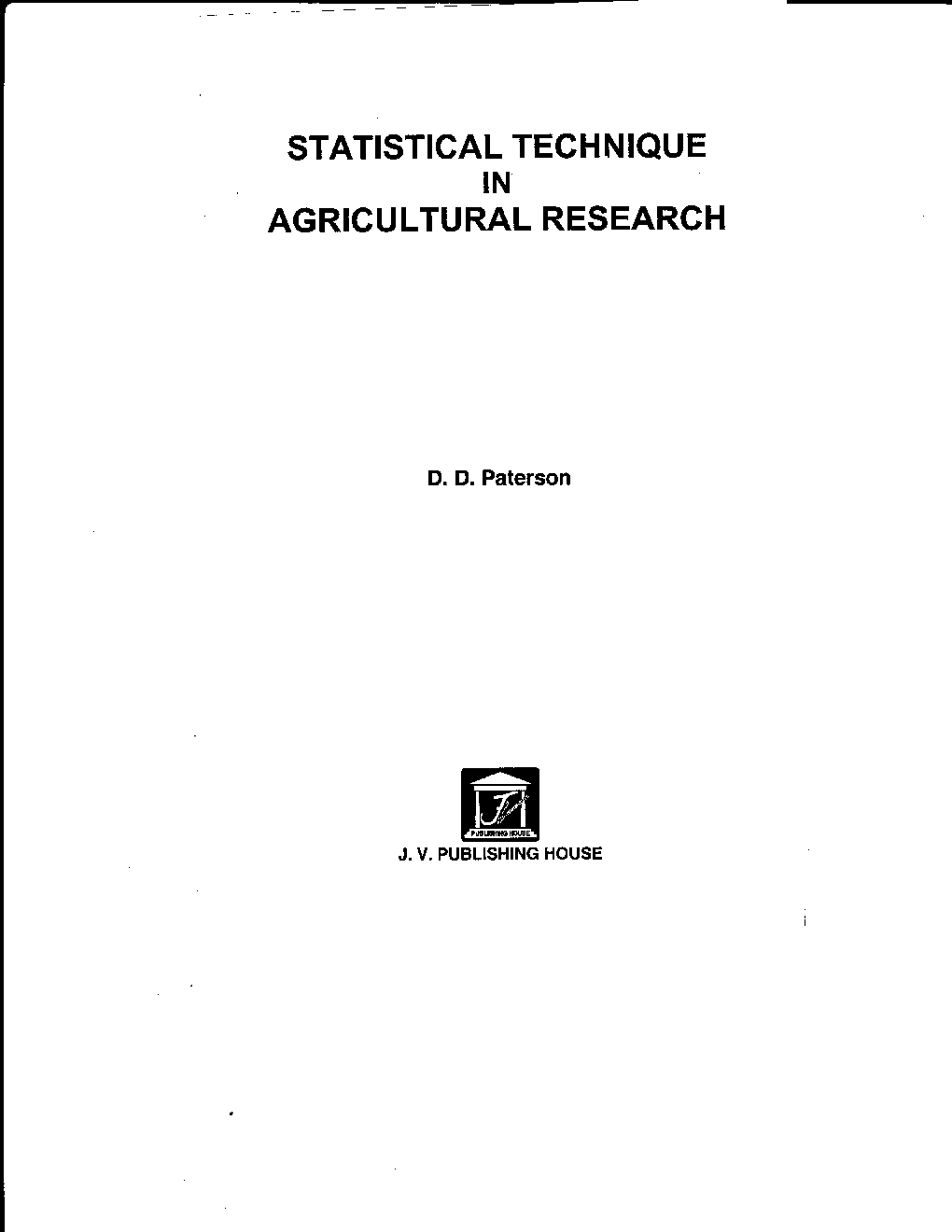 Statistical Technique In Agricultural Research - Page 2