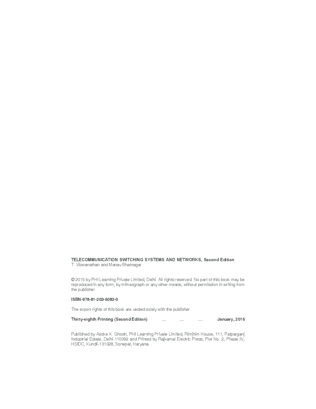 Telecommunication Switching Systems And Networks - Page 5