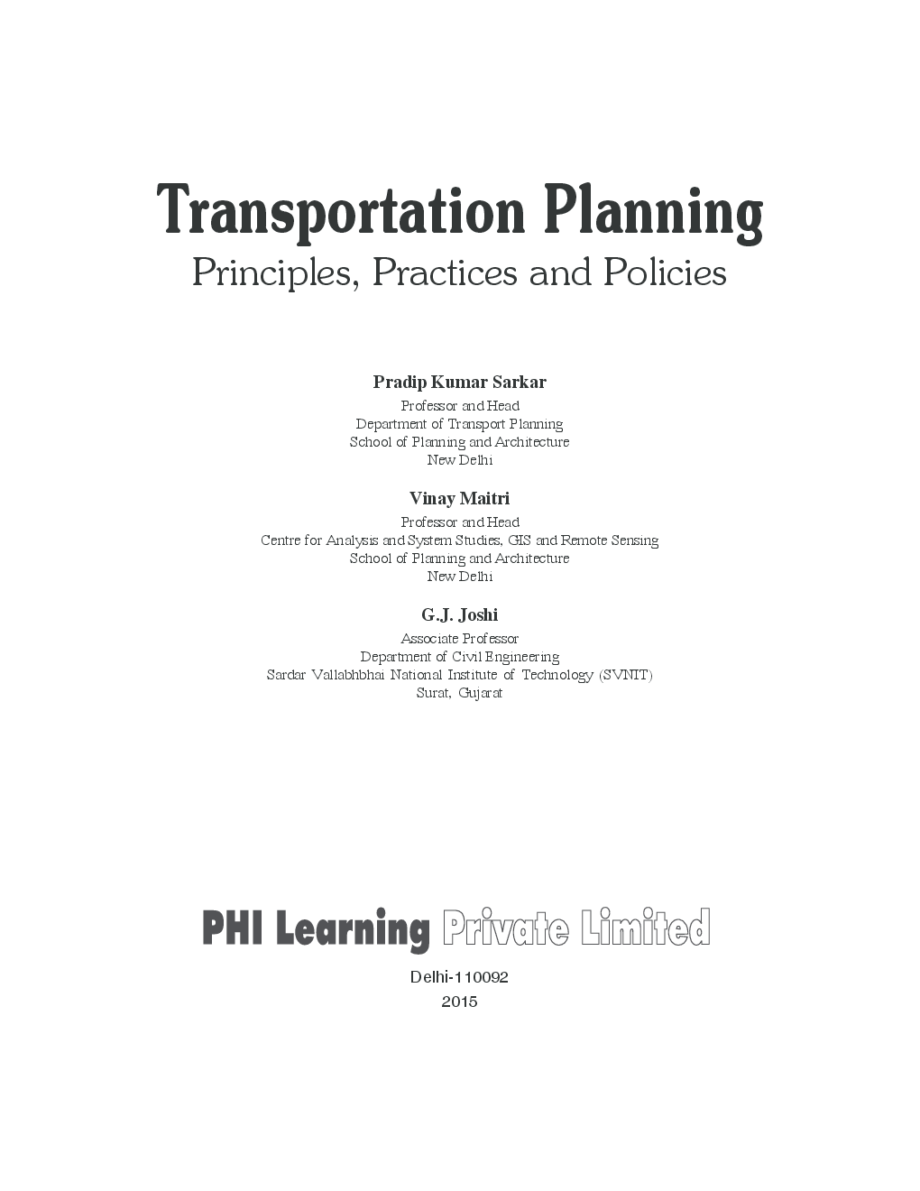 Transportation Planning: Principles,Practices And Policies - Page 2