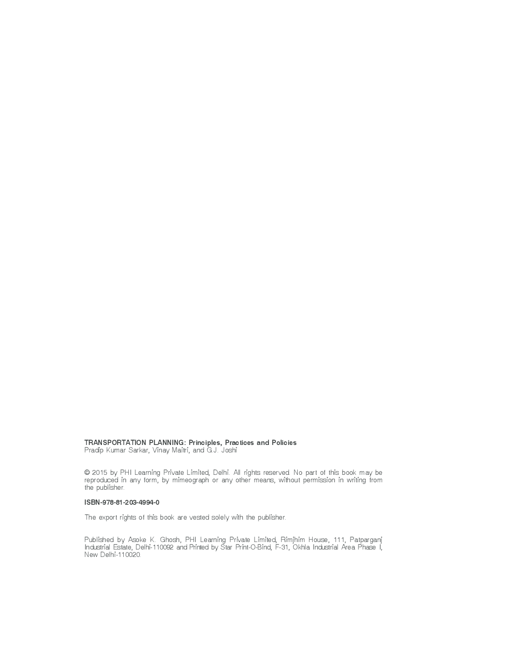 Transportation Planning: Principles,Practices And Policies - Page 3