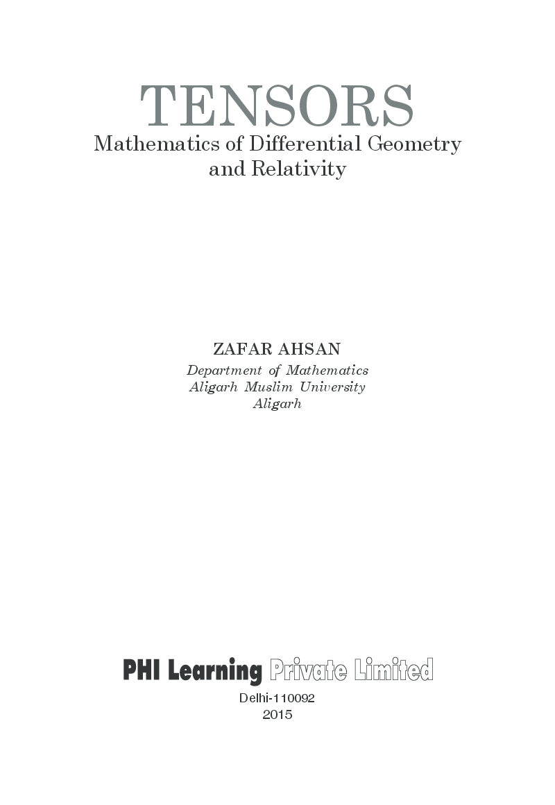 Tensors: Mathematics Of Differential Geometry And Relativity - Page 4