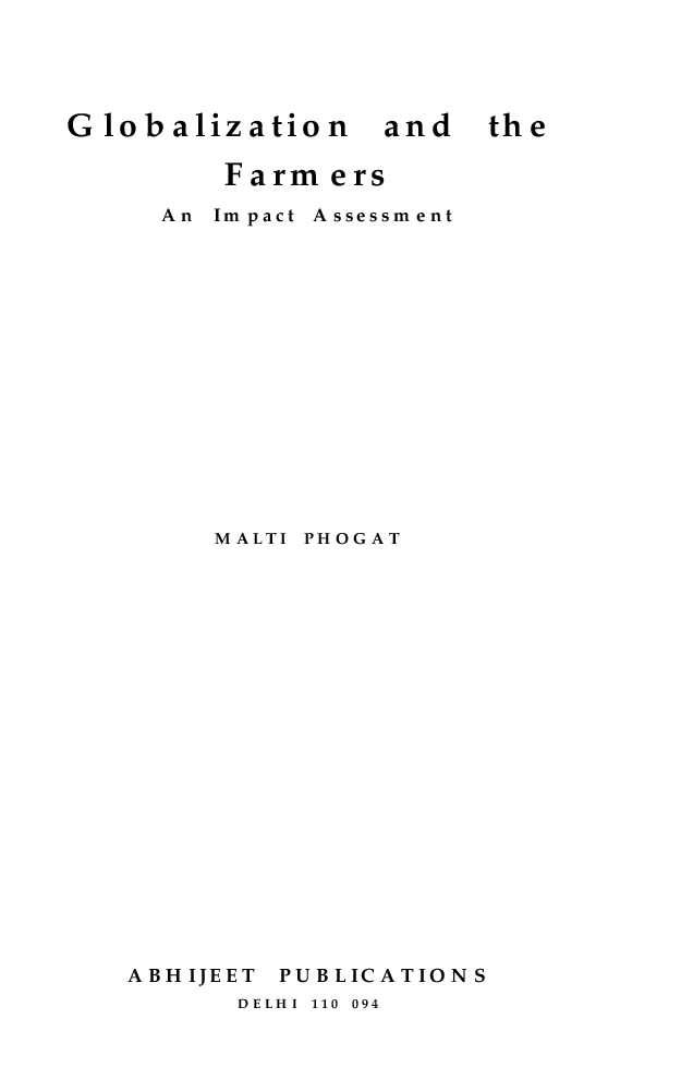 Globalisation and the Farmers: An Impact Assessment - Page 3