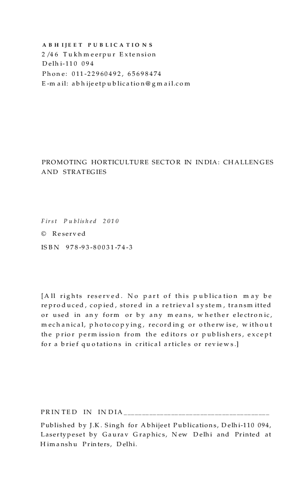 Promoting Horticulture Sector in India: Challenges and Opportunities - Page 4