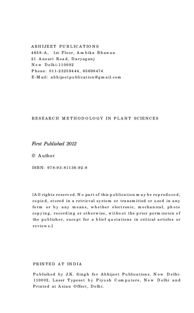 Research Methodology in Plant Sciences - Page 4