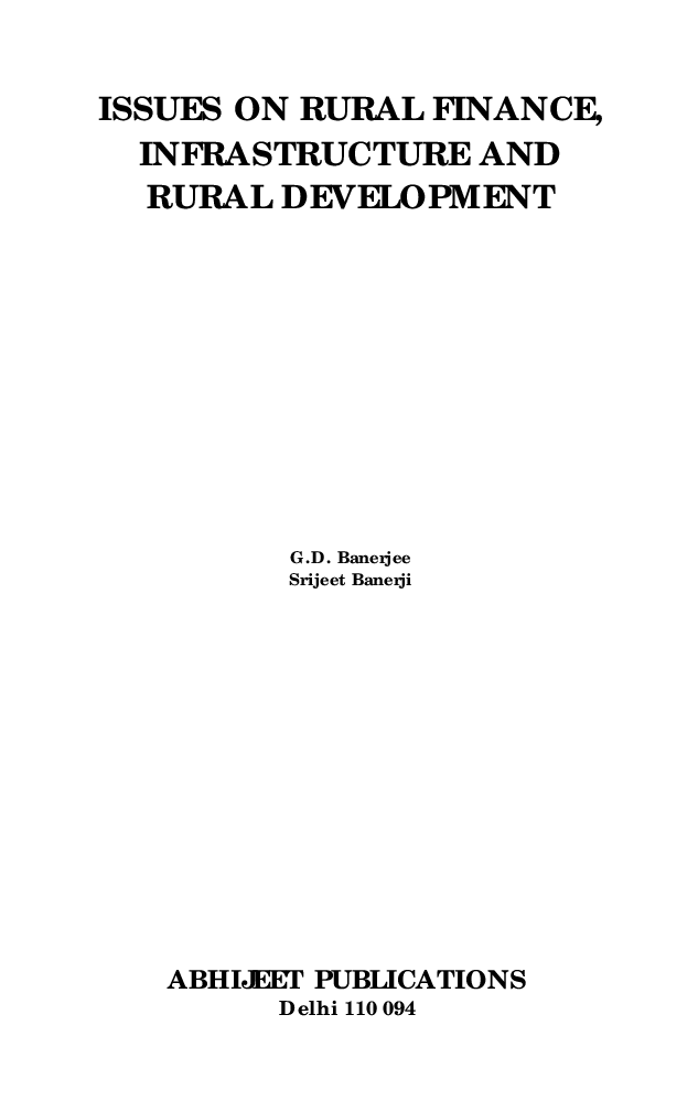 Issues on Rural Finance, Infrastructure and Rural Development - Page 2