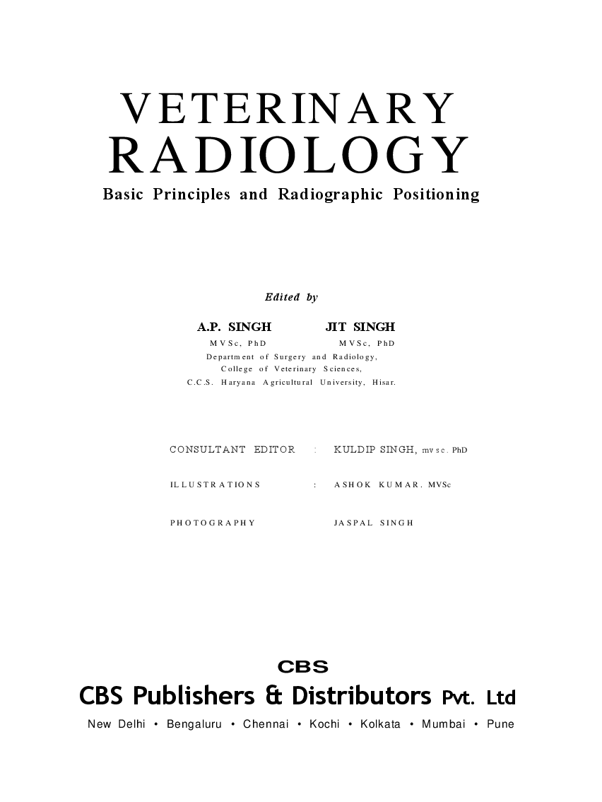 Download Veterinary Radiology Basic Principles & Radiographic