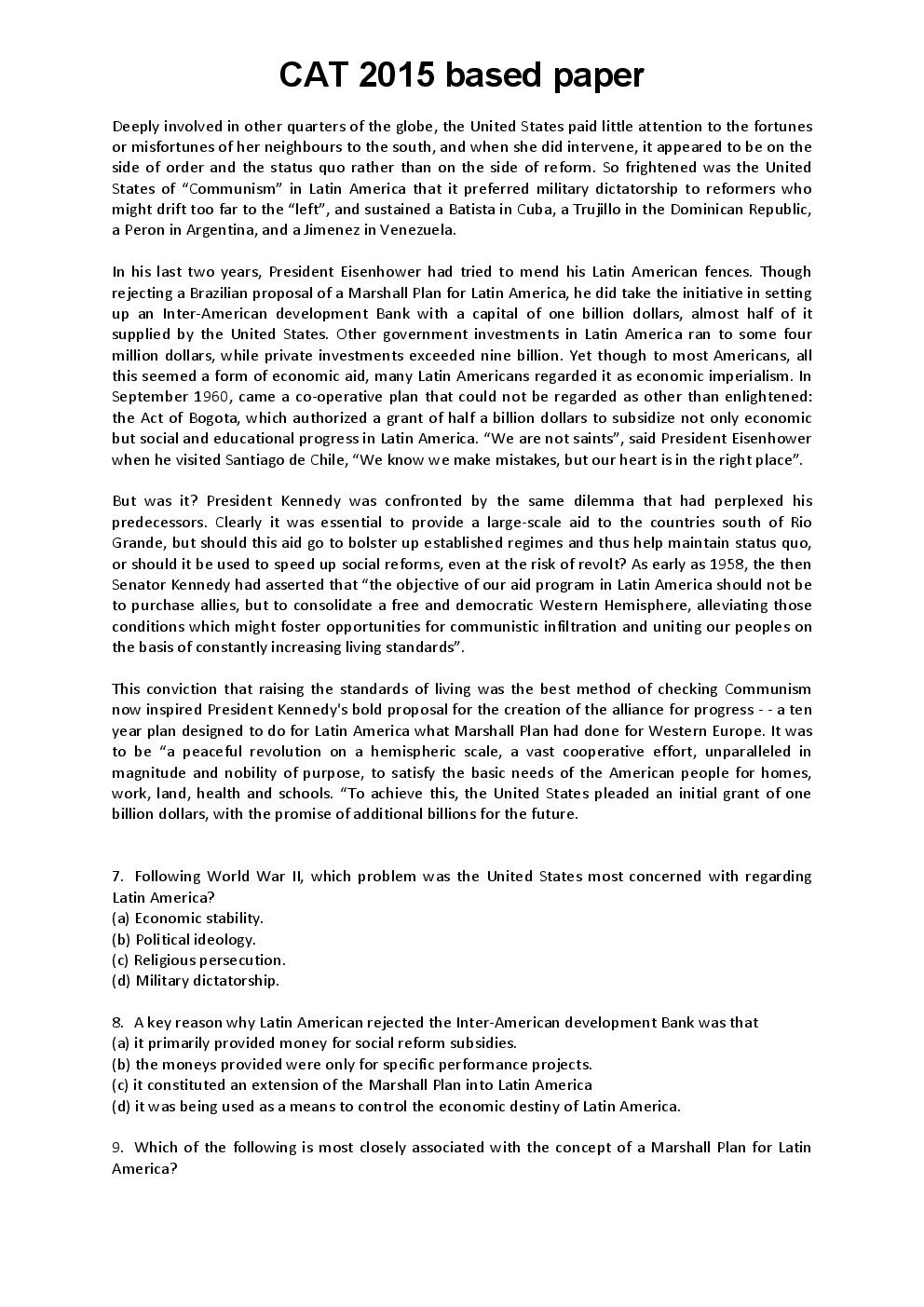 CAT Previous Year Solved Question Paper 2015 - Page 4