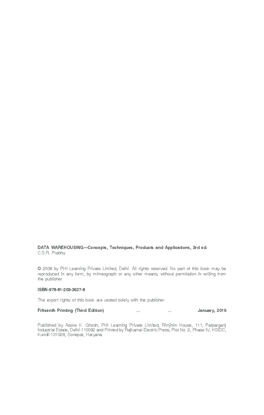 Data Warehousing : Concepts, Techniques, Products And Applications - Page 4