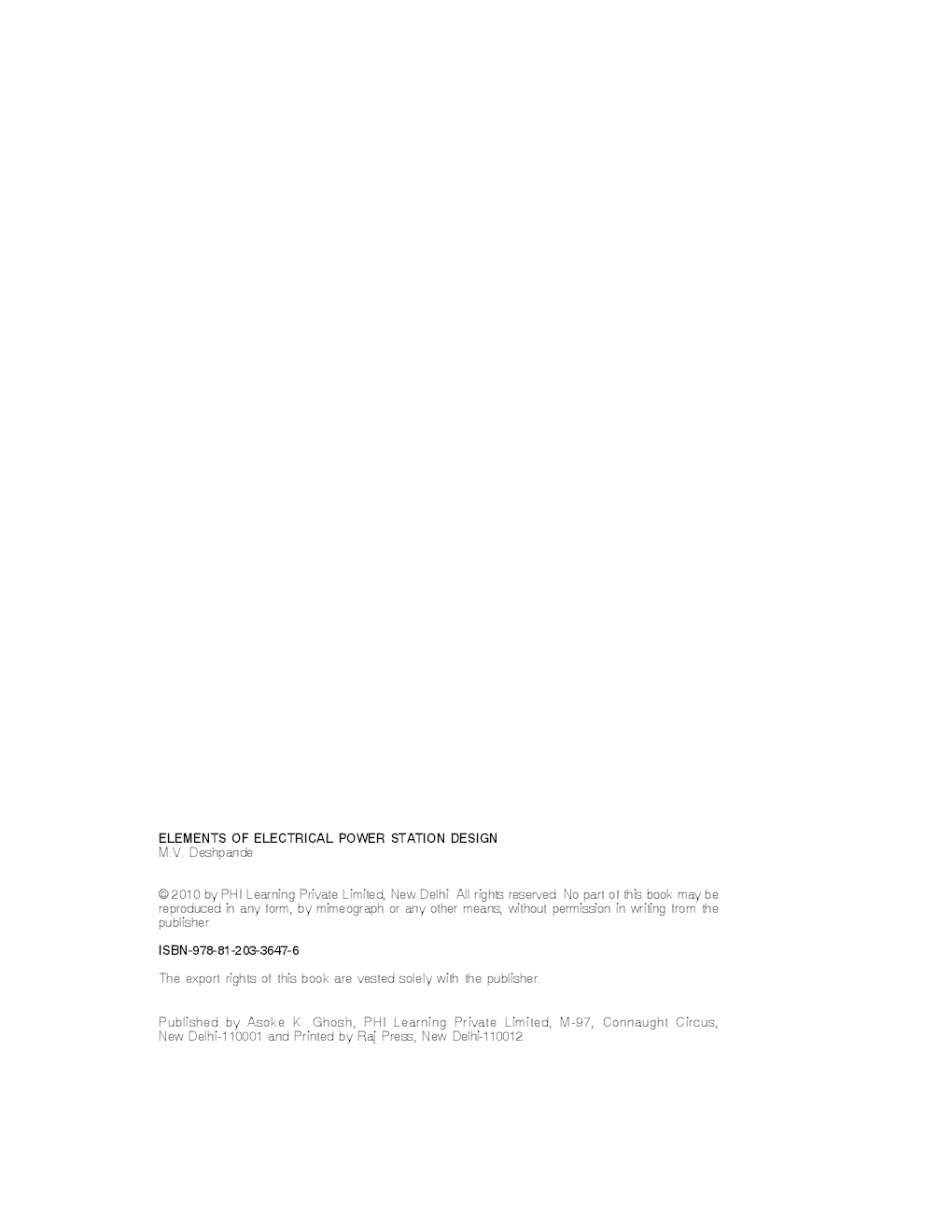 Elements Of Electrical Power Station Design - Page 3