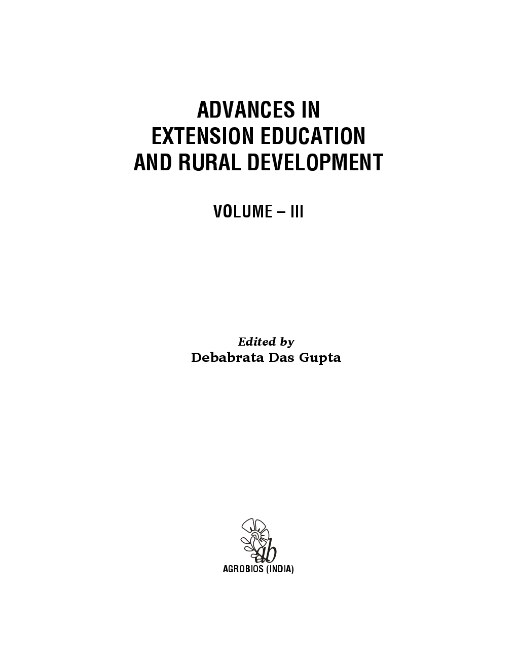 Advances in Extension Education and Rural Development Volume 3 - Page 2