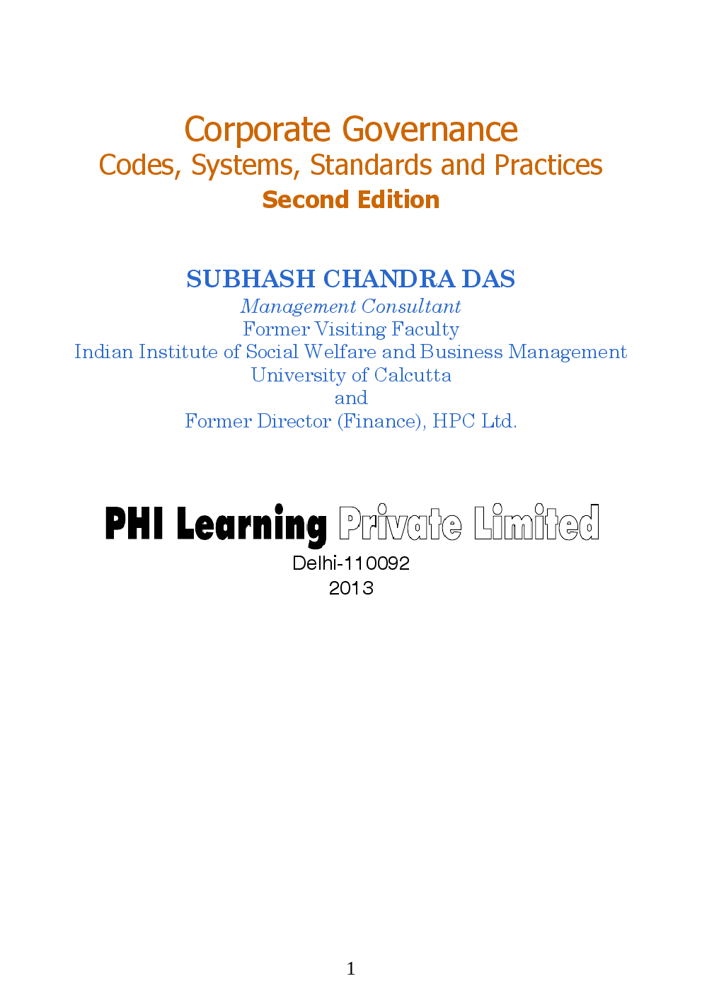 Corporate Governance : Codes, Systems, Standards And Practices - Page 2