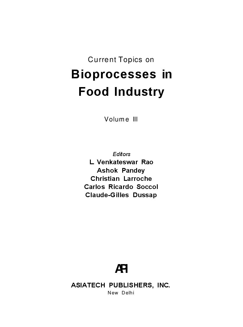 Bioprocesses in Food Industry Volume III - Page 2