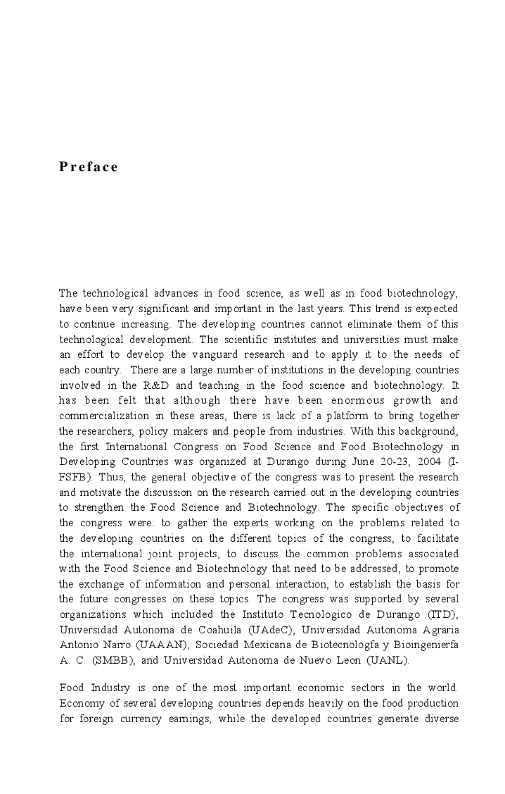 Food Science and Food Biotechnology in Developing Countries - Page 5